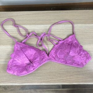 NWT L Space Jean Floral Bikini Top XL